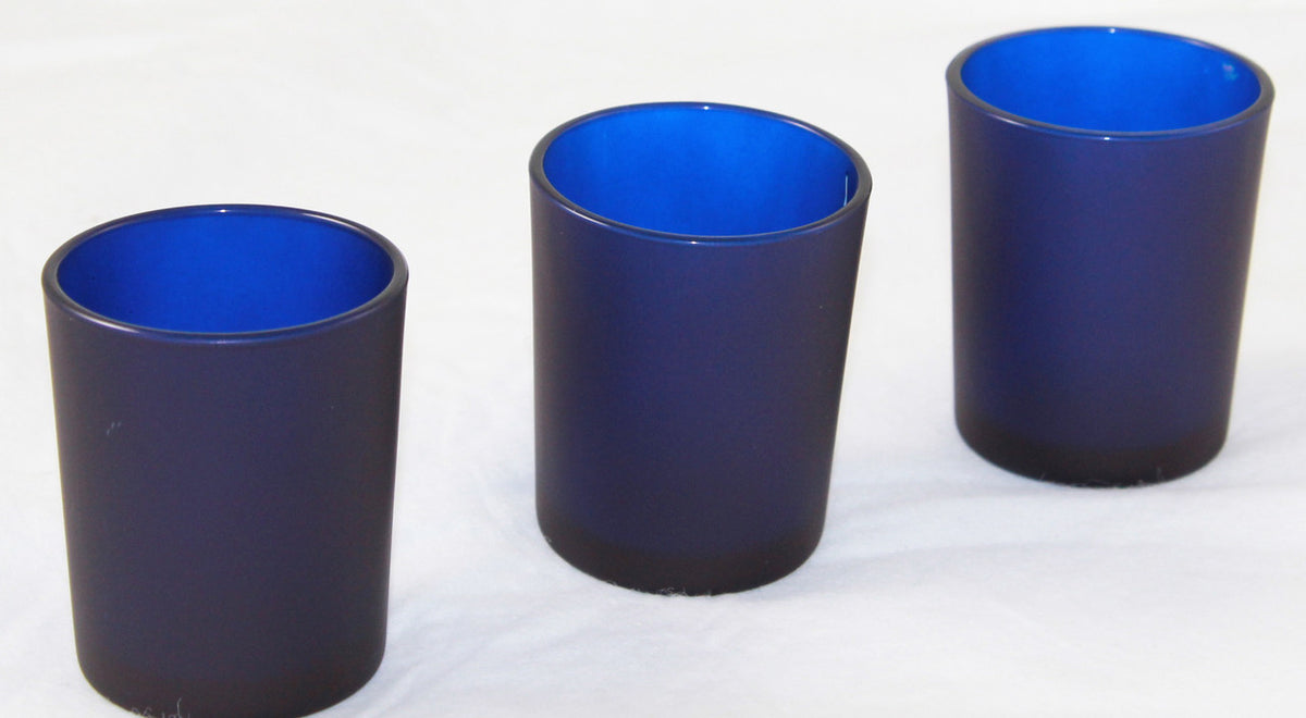 40 Pack Blue Frosted Glass Votive Tealight Candle Holders House Party Centerpiece Xmas Wedding Decor Glass Candlestick Party Decorations Bridal Baby Shower Event