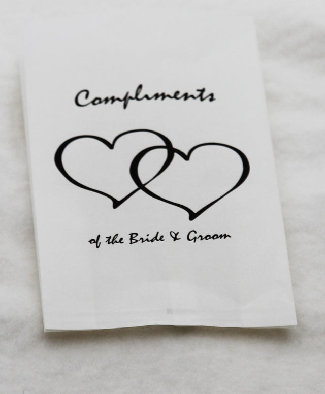 200 Pack Wedding Cake Bags Greaseproof Wax Paper Slice Take Favour Heart n