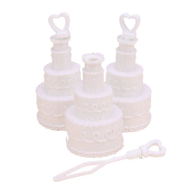 25 Pack Wedding Cake Blow Bubble Bottles White Plastic 6cm High Bomboniere