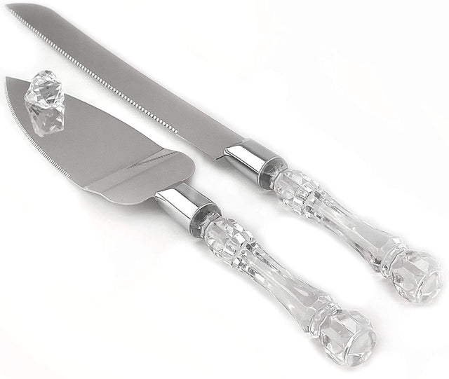 Cutting Cake Knife & Silver Blade Server Set Anniversary Engagement Birthday