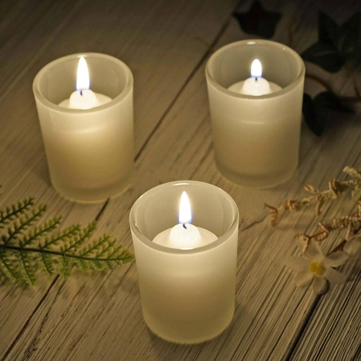 10 Pack Frosted White Glass Votive Candle Holders Making Kit Tealight Candles
