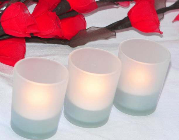 10 Pack Frosted White Glass Votive Candle Holders Making Kit Tealight Candles