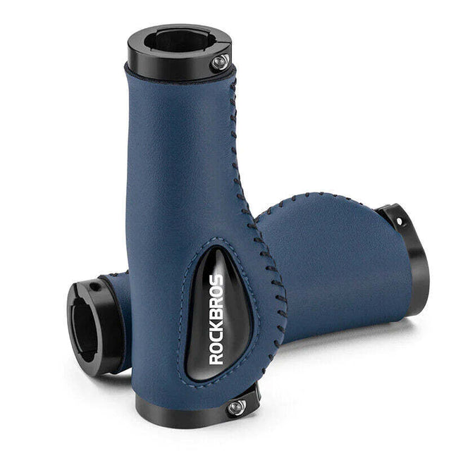 Deluxe Hand Grips Shock Absorbing MTB - BLUE Handlebar Grips Anti-skid 2.22cm