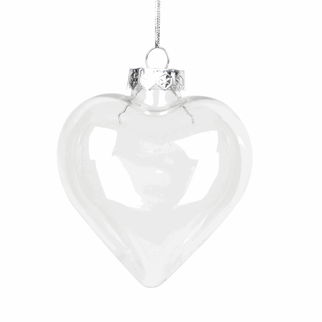 50 Wholesale Pack Iridescent Glass Heart Ornaments Fillable Christmas DIY