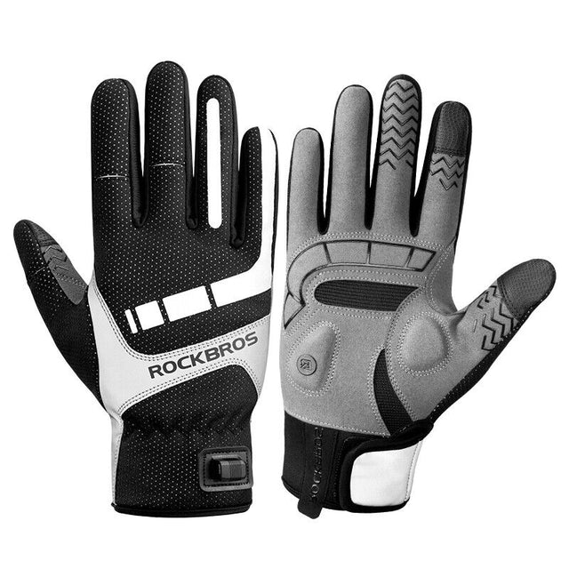 MTB Heated Gloves Large Mountain Road Bike Breathable Winter Autumn Cycling
