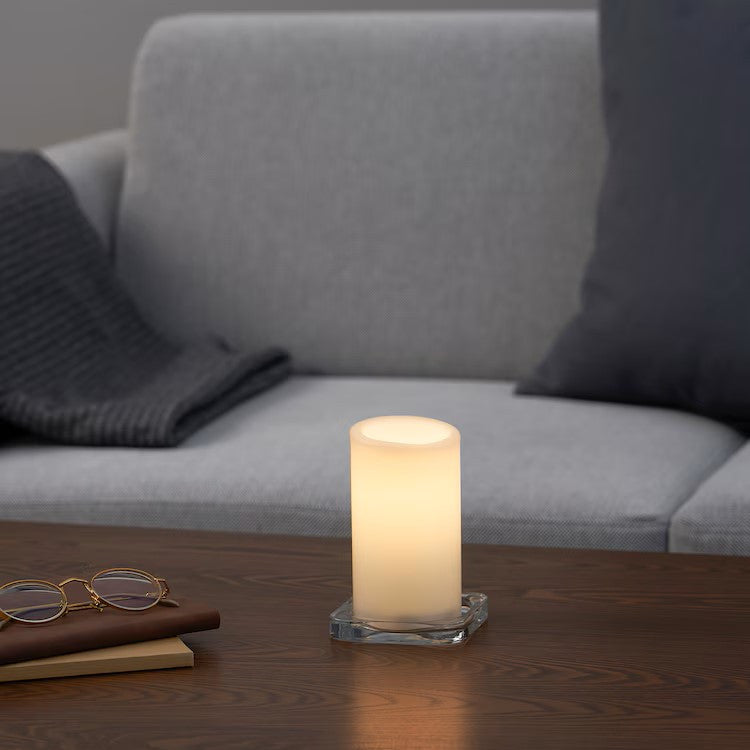 1 Pcs LED Block Pillar Candle White Flameless Safe Indoor Battery Power Party Home Decor Wedding Xmas Table Centrepiece