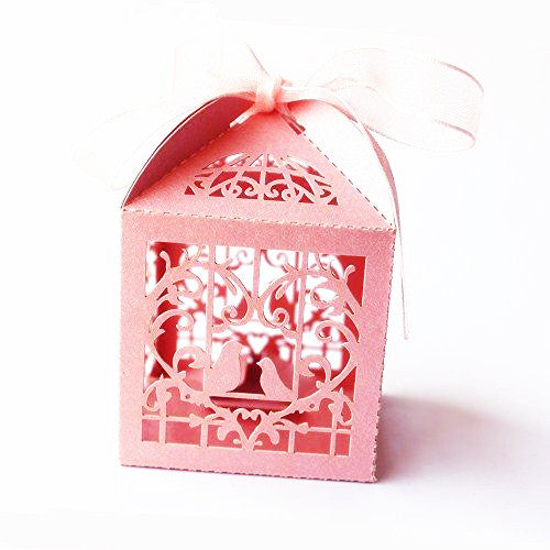 50 pc Pack Pink Dove Bird Heart Baby Birth naming Ceremony Gift Card