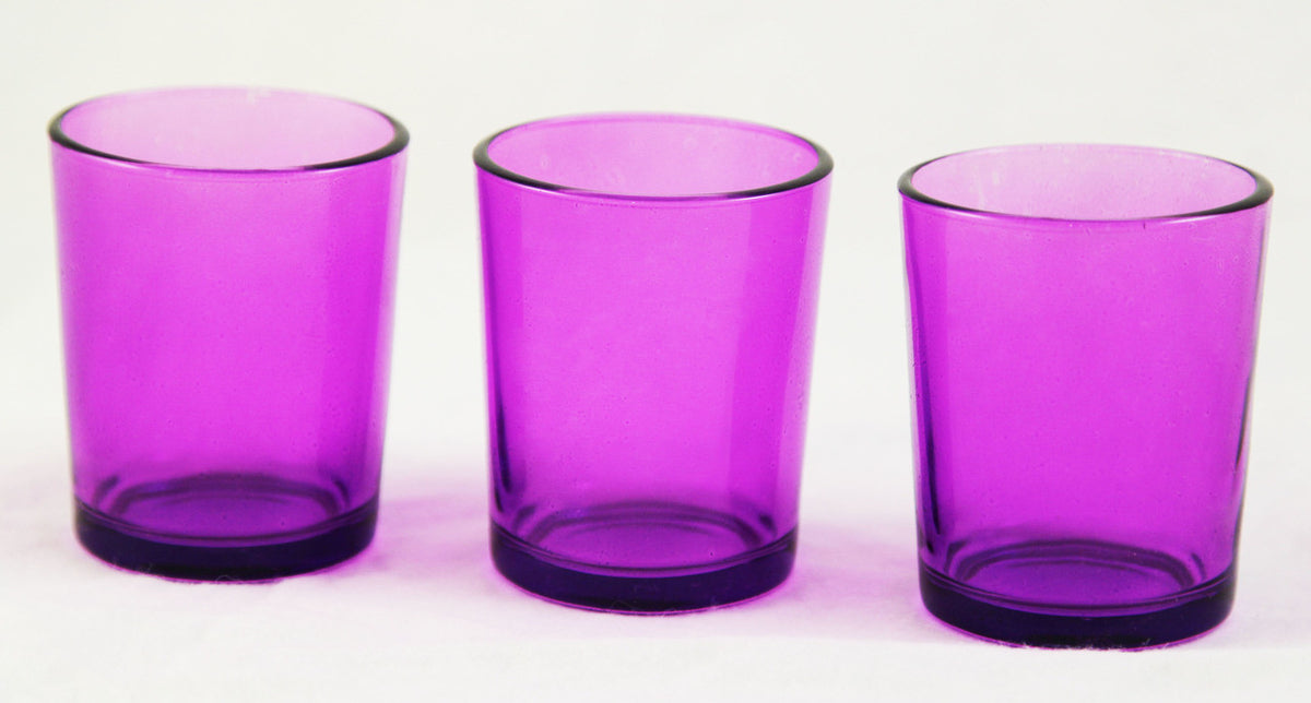 40 Pack Purple Glass Votive Tealight Candle Holders House Party Centerpiece Xmas Wedding Decor Glass Candlestick Party Decorations Bridal Valentines Event