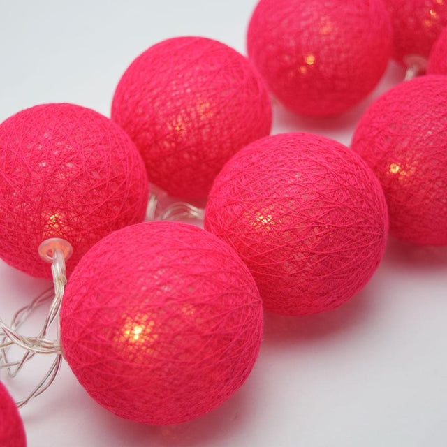 1 set 20 LED Red 5cm Cotton Ball battery String Lights