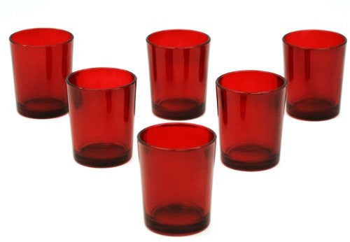 40 Pack Red Glass Votive Tealight Candle Holders House Party Centerpiece Xmas Wedding Decor Glass Candlestick Party Decorations Bridal Valentines Event