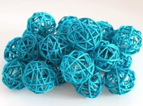 1 set 20 LED Turquoise 5cm Rattan Cane Ball battery String Lights