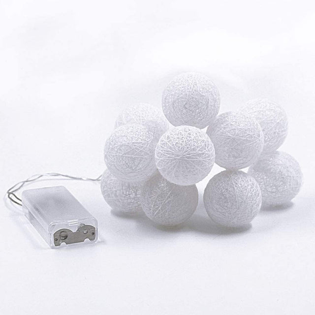 1 set 20 LED White 5cm Cotton Ball battery String Lights