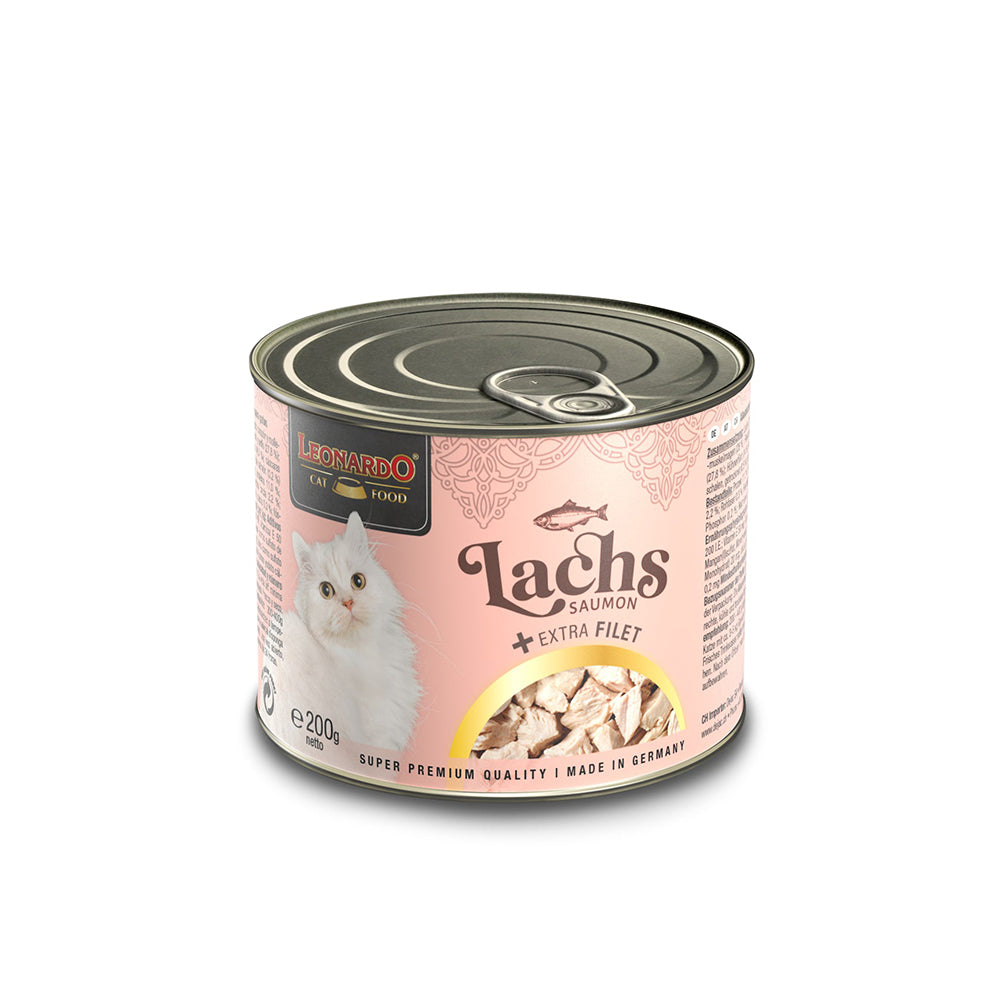 LEONARDO Salmon + Extra Fillet Wet Cat Food 200gx6