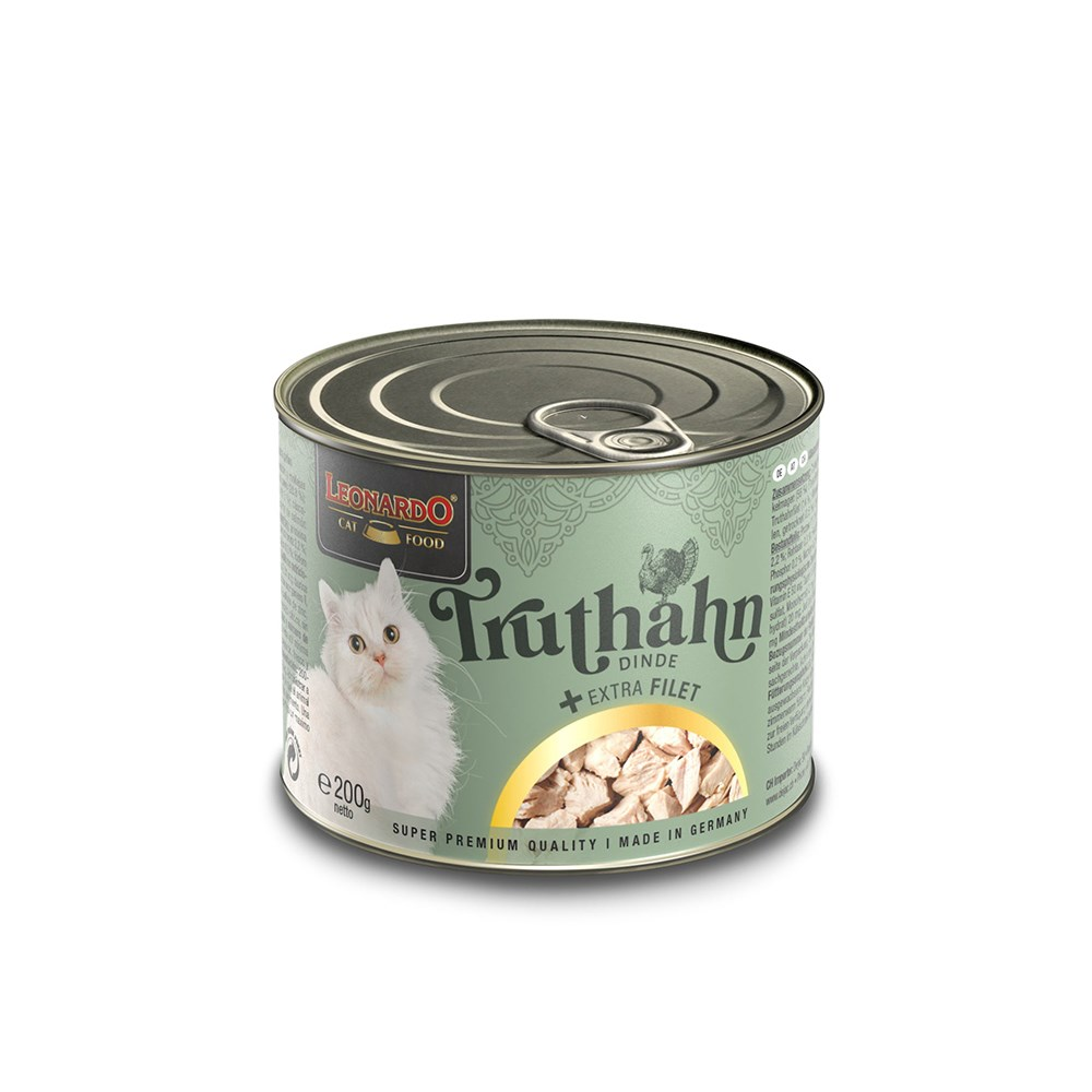 LEONARDO Turkey + Extra Fillet Wet Cat Food 200gx6