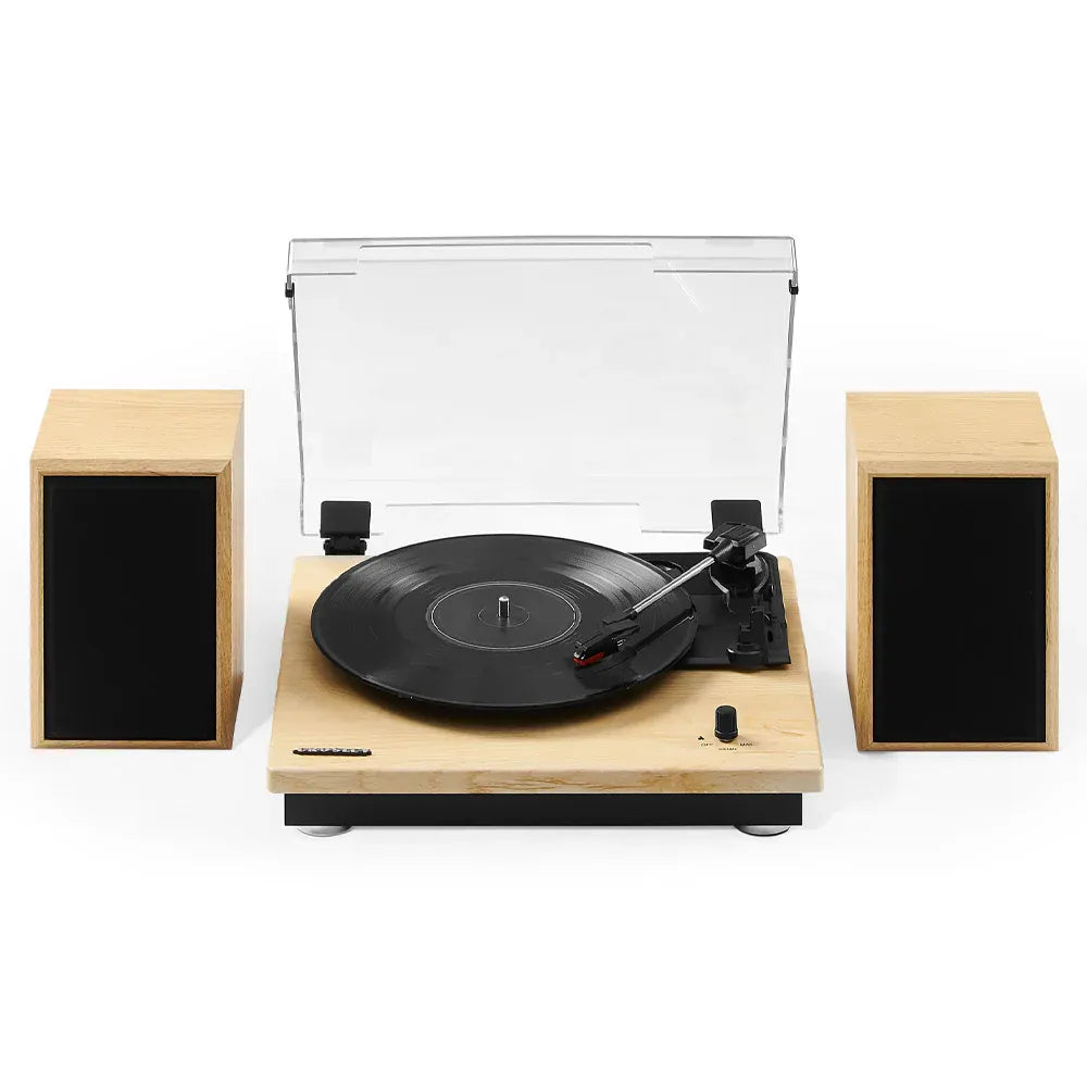 Crosley Brio Record Player Shelf System With Speakers - Natural