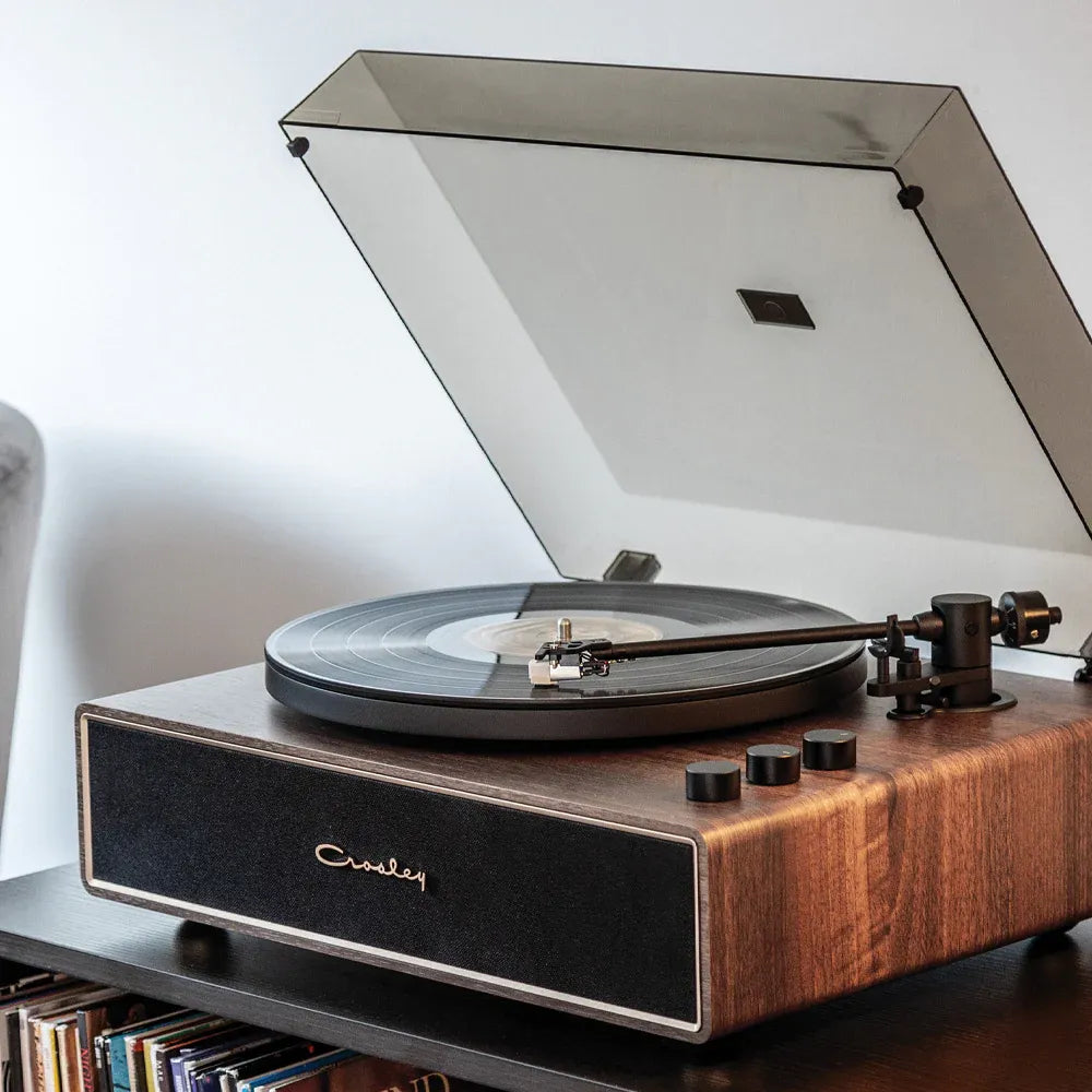 Crosley Stave 2-Speed Bluetooth Record Player Turntable with Built-in Speakers,