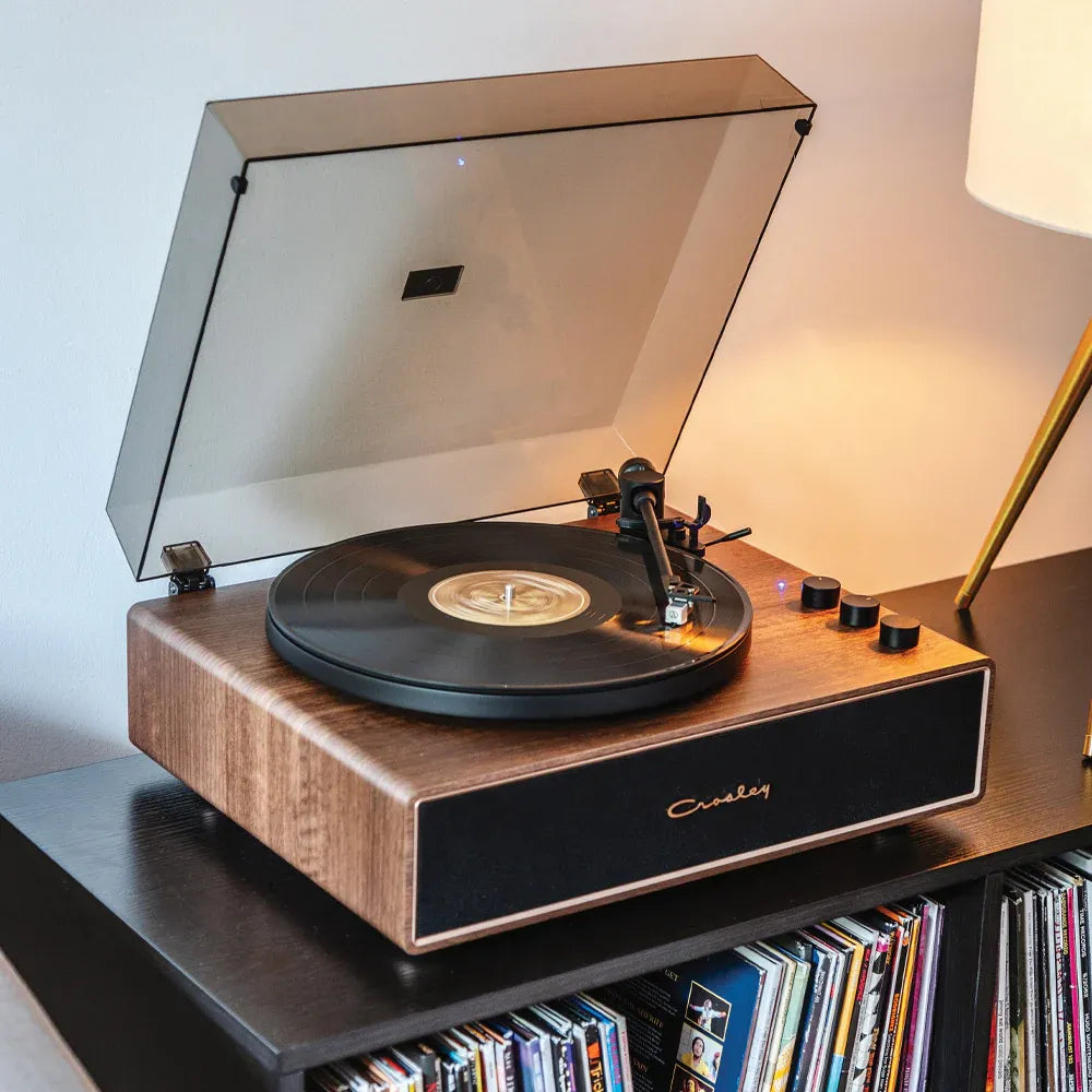 Crosley Stave 2-Speed Bluetooth Record Player Turntable with Built-in Speakers,