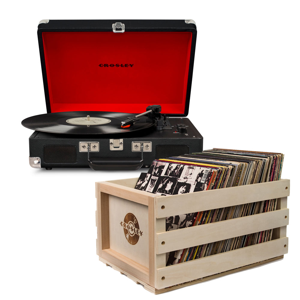 Crosley Cruiser Bluetooth Portable Turntable - Black + Bundled Crosley -