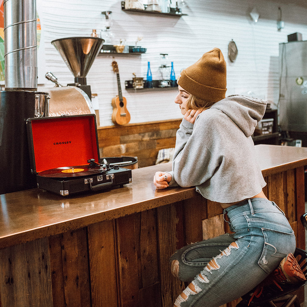 Crosley Cruiser Bluetooth Portable Turntable - Black + Bundled Crosley -