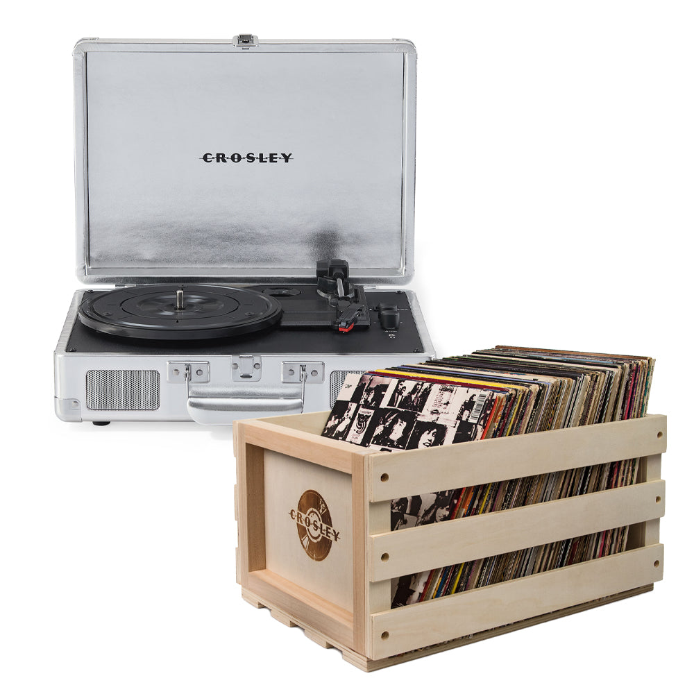 Crosley Cruiser Bluetooth Portable Turntable - Silver + - V398-CR8005FSC-SI4