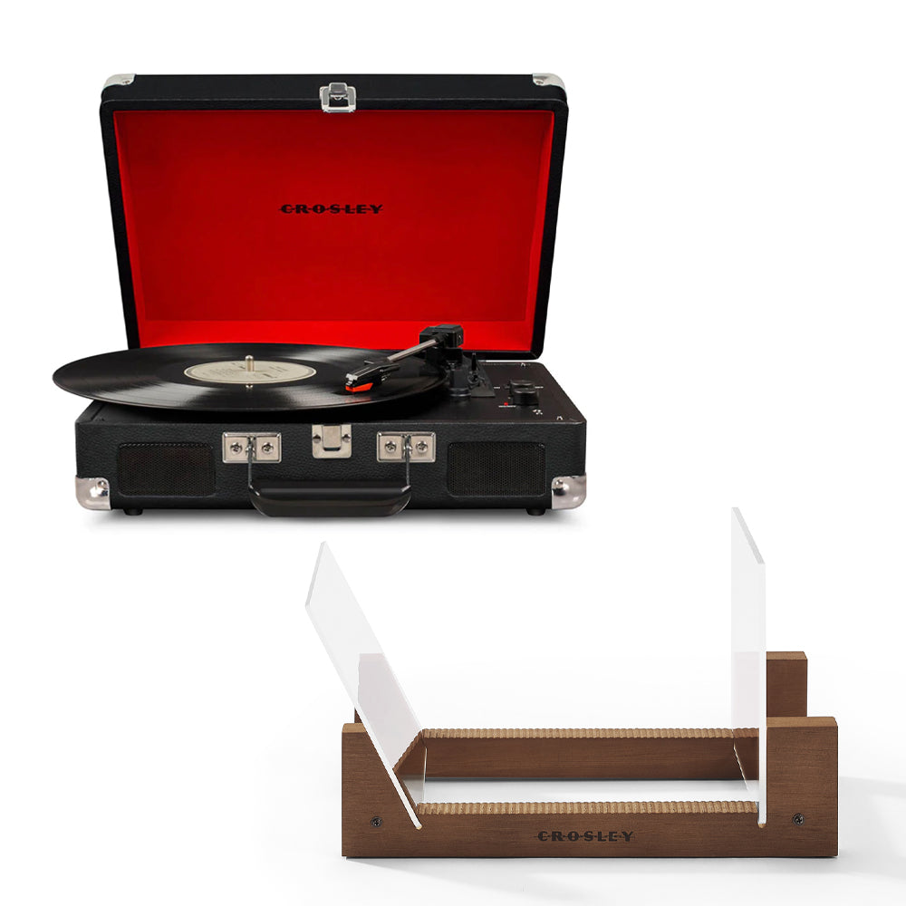 Crosley Cruiser Bluetooth Portable Turntable - Black + Bundled Crosley - Record