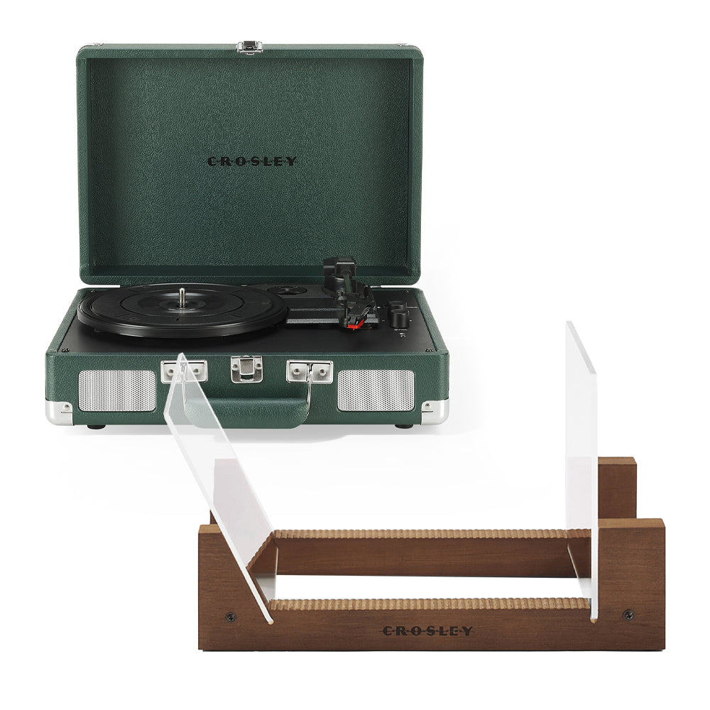 Crosley Cruiser Bluetooth Portable Turntable - Emerald Green + Bundled - Record