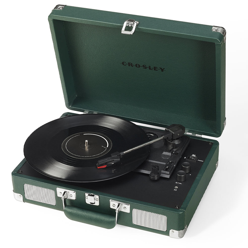 Crosley Cruiser Bluetooth Portable Turntable - Emerald Green + Bundled - Record