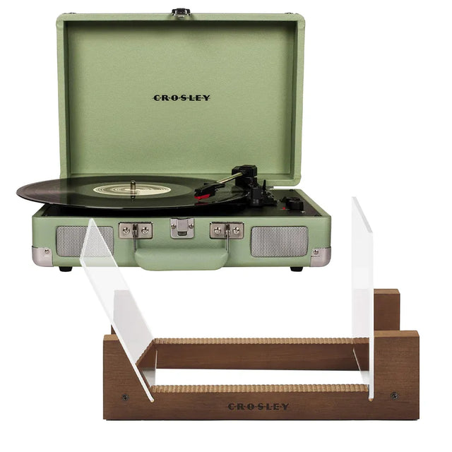 Crosley Cruiser Bluetooth Portable Turntable - Mint + Bundled Crosley - Record