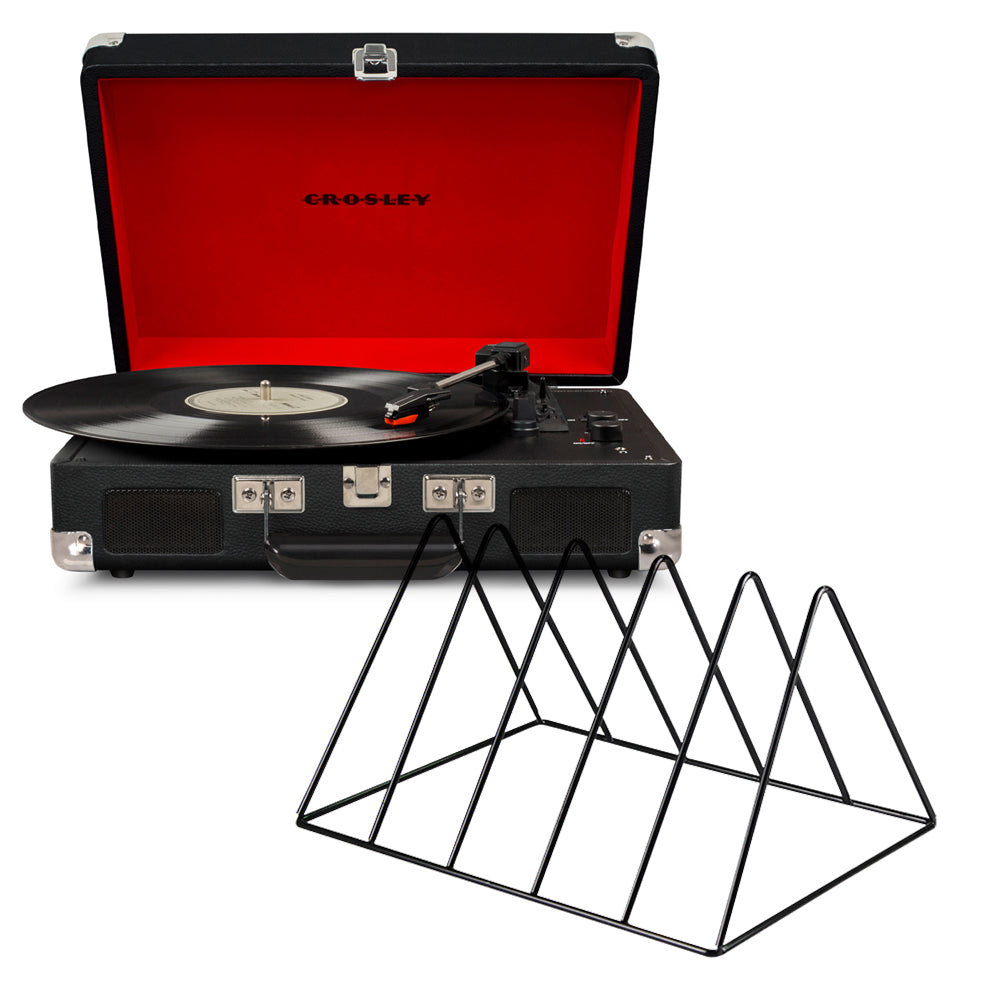 Crosley Cruiser Bluetooth Portable Turntable - Black + Gadhouse Vinyl - Black