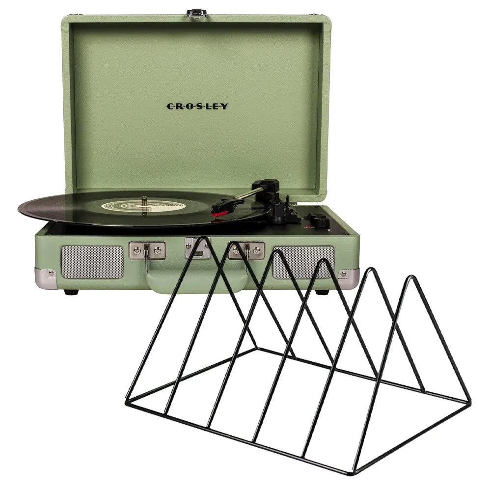 Crosley Cruiser Bluetooth Portable Turntable - Mint + Gadhouse Vinyl - Black