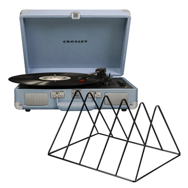 Crosley Cruiser Bluetooth Portable Turquoise Gadhouse Vinyl Rack Bundle Black 1