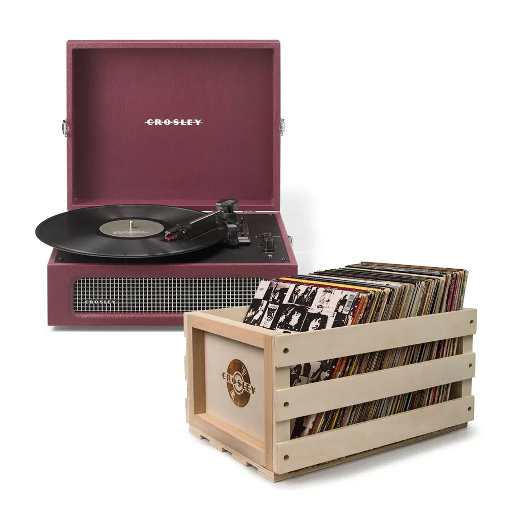 Crosley Voyager Bluetooth Portable Turntable + Bundled - V398-CR8017BSC-BU4