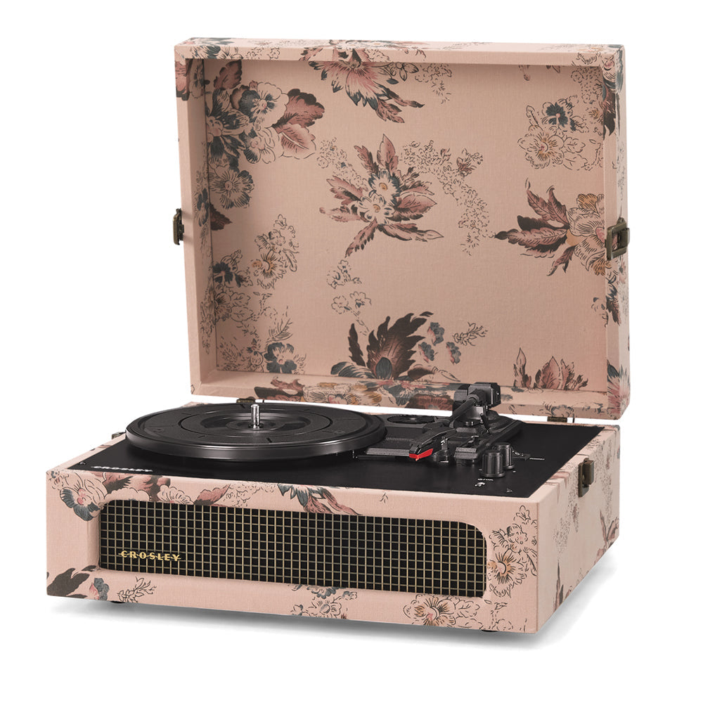 Crosley Voyager Bluetooth Portable Turntable - Floral + Bundled Record -