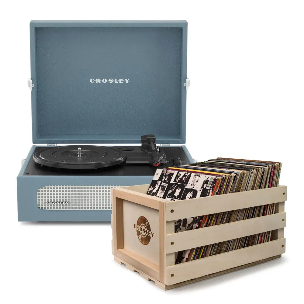 Crosley Voyager Bluetooth Portable Turntable + Bundled - V398-CR8017BSC-WB4