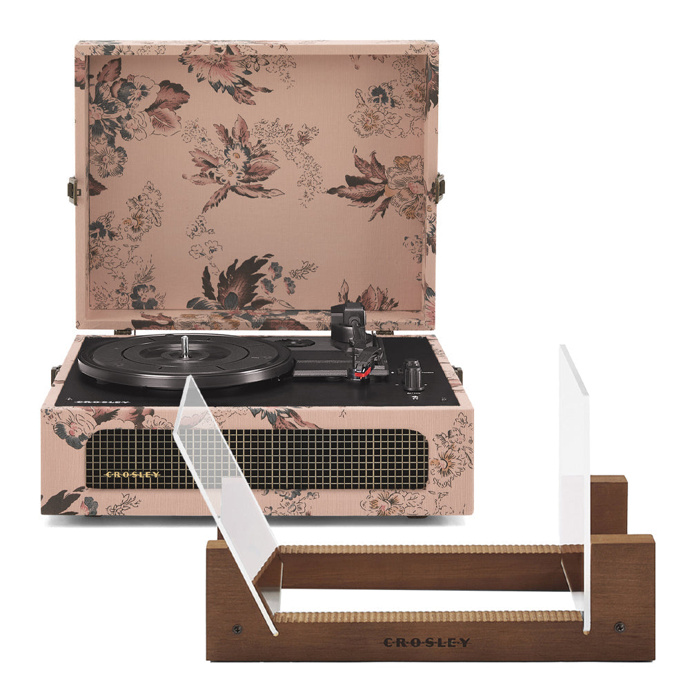 Crosley Voyager Bluetooth Portable Turntable - Floral + Bundled Crosley -