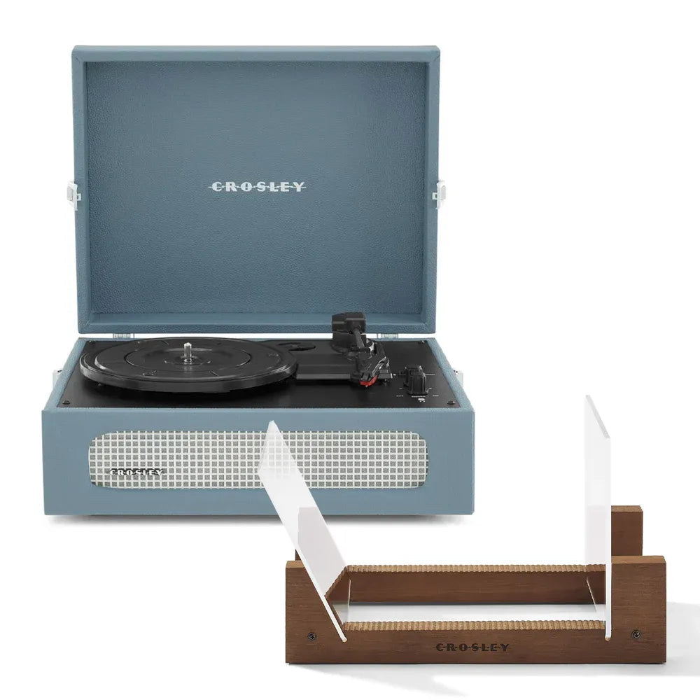 Crosley Voyager Bluetooth Portable Turntable + Bundled - V398-CR8017BSS-WB4