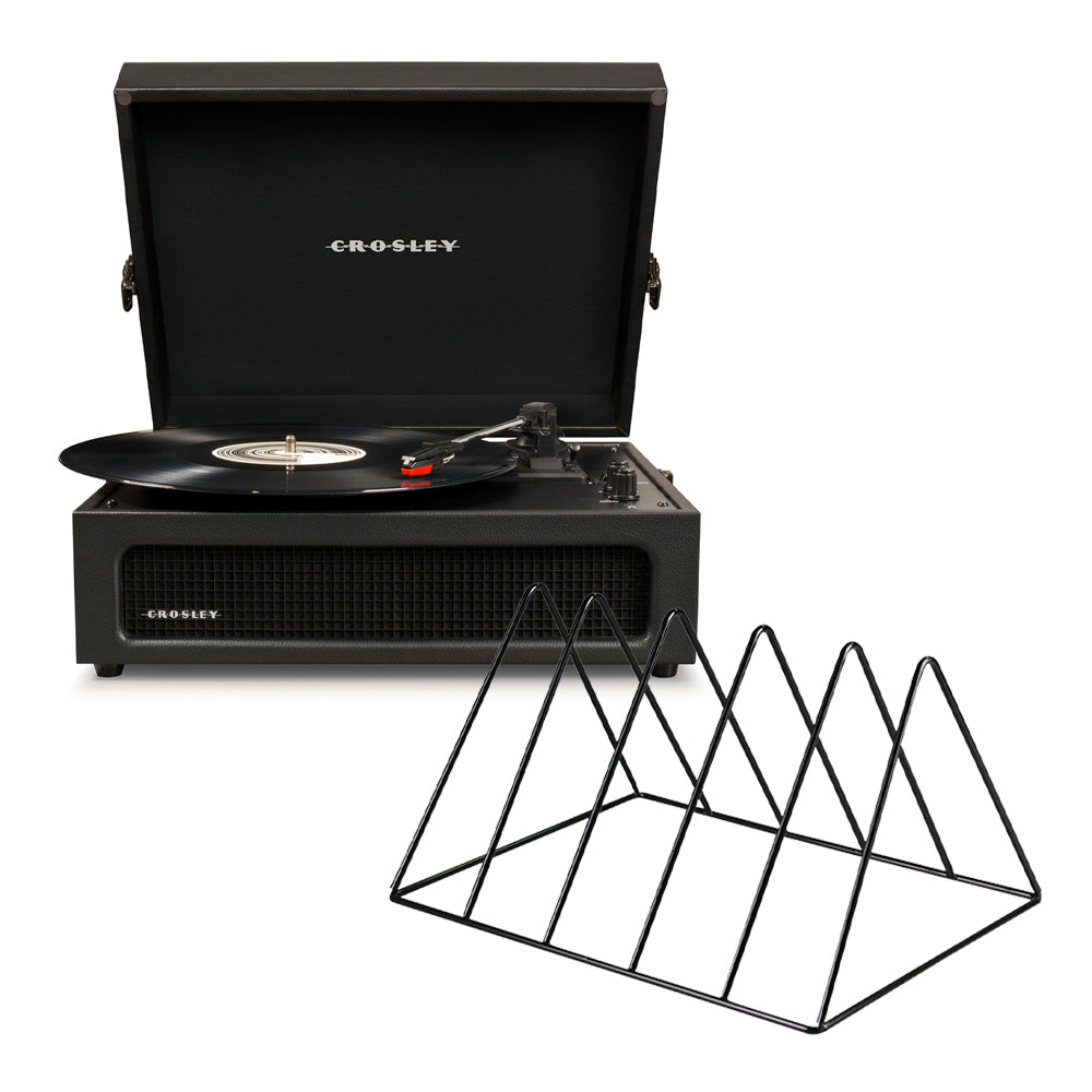 Crosley Voyager Bluetooth Portable Turntable - Black + Gadhouse Vinyl - Black
