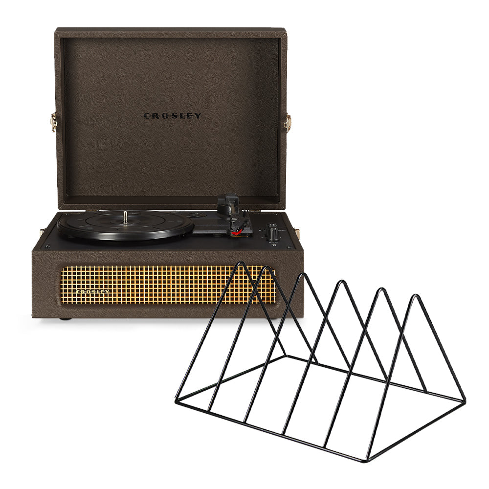 Crosley Voyager Bluetooth Portable Turntable - Cocoa + Gadhouse Vinyl - Black