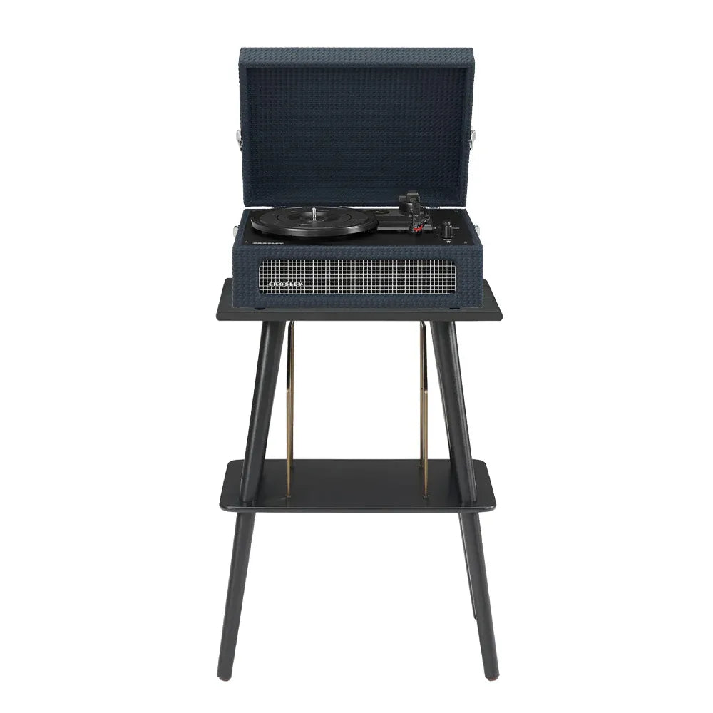 Crosley Voyager Bluetooth Portable Turntable + Entertainment Stand Bundle - Navy