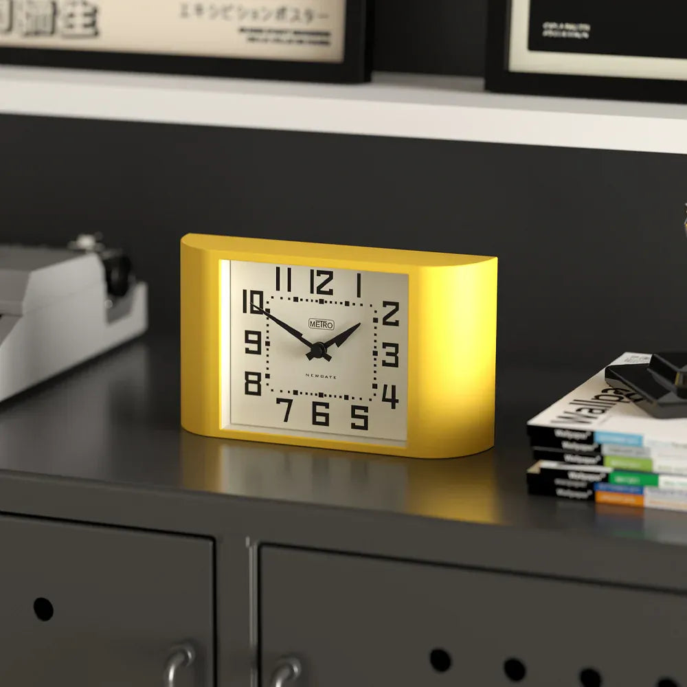 Newgate Mini Metro Mantel Clock-Yellow