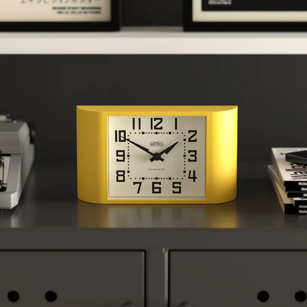 Newgate Mini Metro Mantel Clock-Yellow