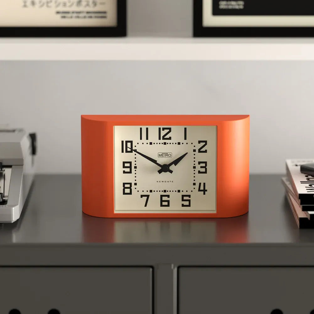 Newgate Mini Metro Mantel Clock-Pumpkin Orange
