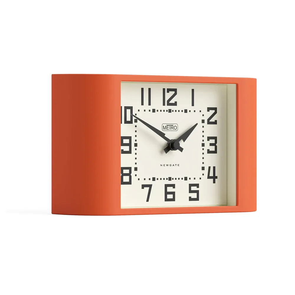 Newgate Mini Metro Mantel Clock-Pumpkin Orange