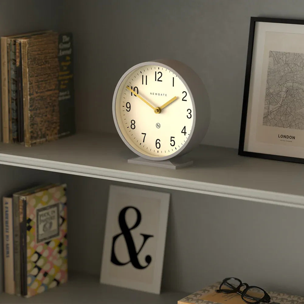 Newgate Q Mantel Clock-Clock Grey