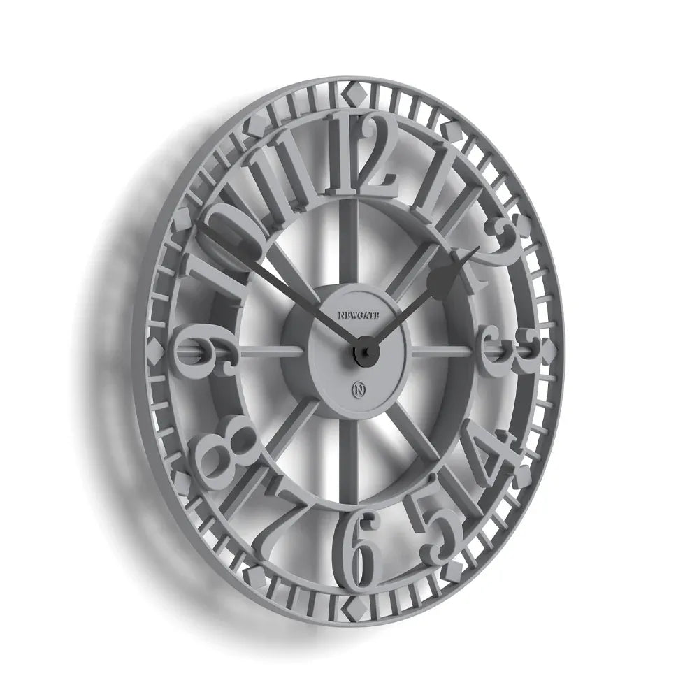 Newgate Warehouse Wall Clock-Clockwork Grey