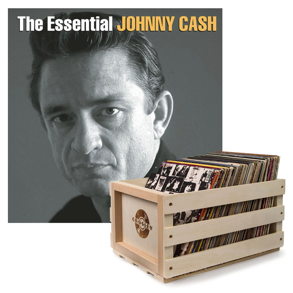 Crosley Record Storage Crate Johnny Cash The Essential Johnny Cash - Cash Vinyl