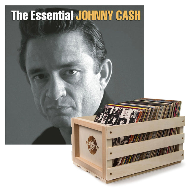 Crosley Record Storage Crate Johnny Cash The Essential Johnny Cash - Cash Vinyl