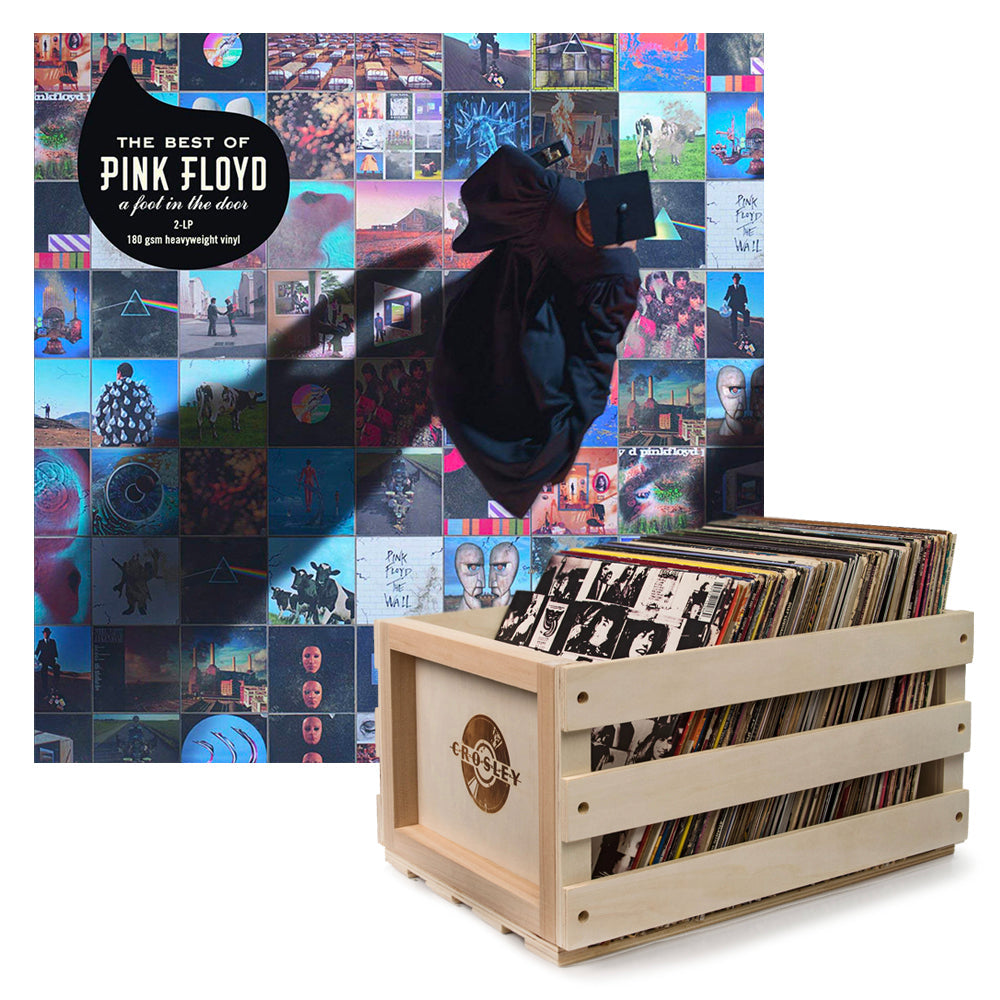 Crosley Record Storage Crate Pink Foyd The Best Of Pink - Door Vinyl Album