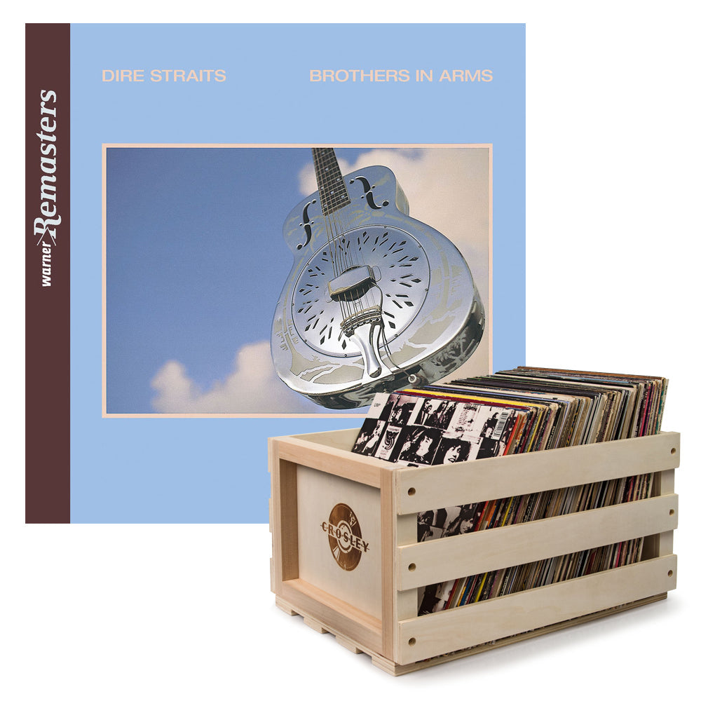 Crosley Record Storage Crate & Dire Straits Brothers In Arms - Double Vinyl