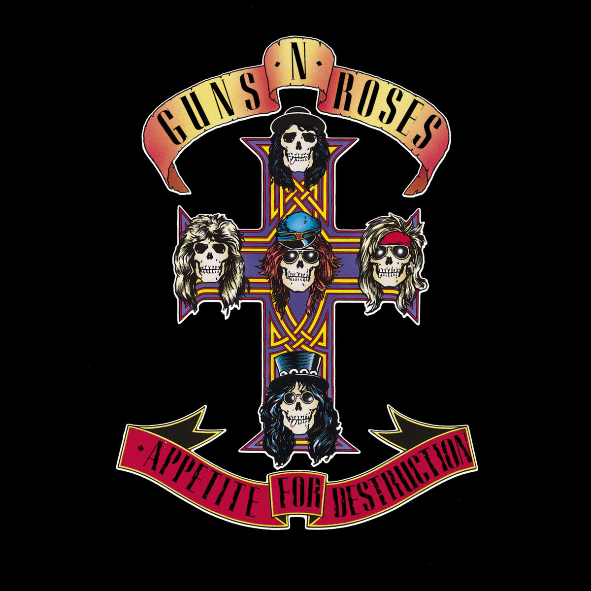 Guns & Roses Appetite For Destruction - Vinyl Album & - Record Storage Display
